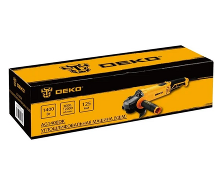 УШМ 125 мм 1400 Вт, 3000-12000 об/мин регулировка оборотов AG1400DK DEKO Фотография_3