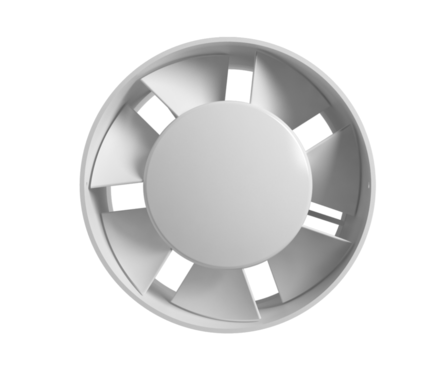 Вентилятор осевой вытяжной канальный d 100 мм белый VP4 AURAMAX Фотография_2