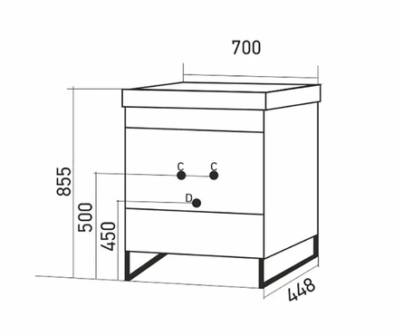 Тумба Окленд 70 для ванной, дуб мелфорд с умывальником Грейс-70 (ПВХ) Фотография_3
