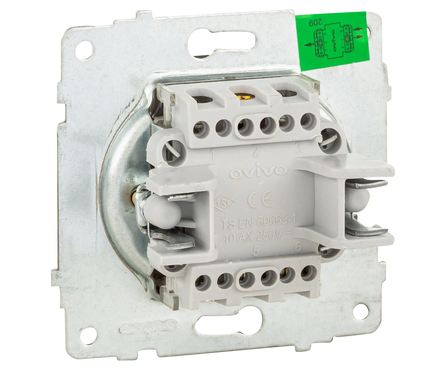 Выключатель 1-кл мокко проходной QUANTUM OVIVO Фотография_1