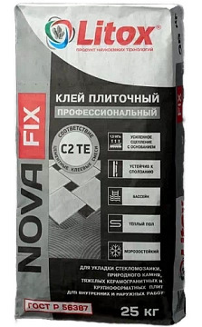 Клей плиточный ЛИТОКС Nova FIX C2TE 25 кг  Фотография_0