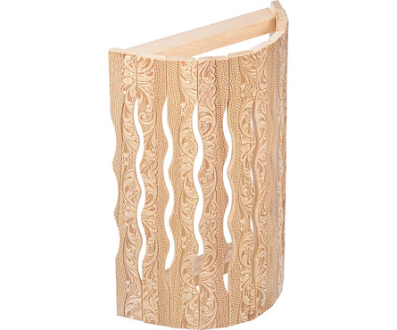 Абажур настенный для бани и сауны угловой Цветы 31х9х22 см липа Фотография_1