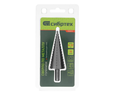 Сверло ступенчатое по металлу 4-32 мм СИБРТЕХ Фотография_3