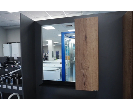 Шкаф навесной с зеркалом COMFORTY Кельн-75 дуб темный Фотография_3