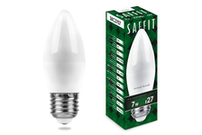 Лампа светодиодная SAFFIT LED 7 Вт, Е27, 2700 К, белый свет, матовая свеча