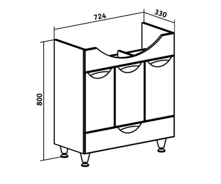 Тумба для ванной Барселона-75 Фотография_3