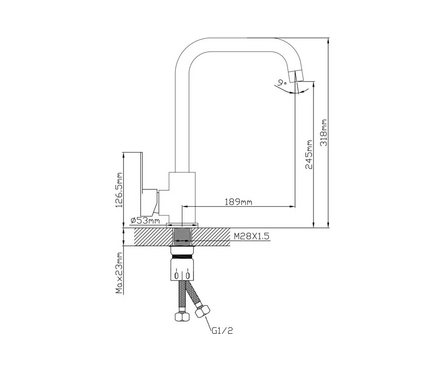 Смеситель для кухни однорычажный AV Engineering высокий гусак сатин ZAR 304-801 Фотография_1