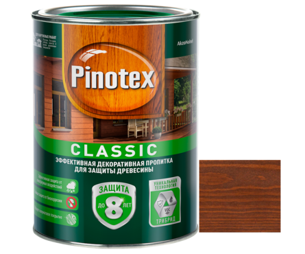 Пропитка Pinotex Classic для наружных работ, Ореховое дерево (2.7 л) Фотография_0