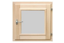 Окно банное липа 60х60 см с ручкой (стеклопакет)