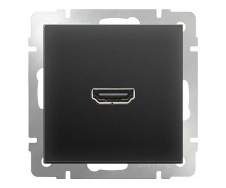 Розетка HDMI В Рамку Одинарная  Черный матовый IP20 Универс Werkel Фотография_0