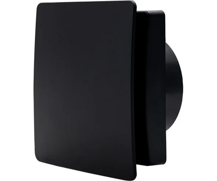 Вентилятор осевой вытяжной d 100 мм с укороченным патрубком Seicoi Floxy Design 100 Matt black Фотография_1