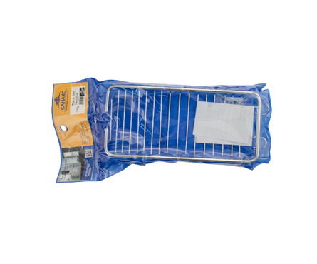 Мыльница решетка двухсекционная с крючком, с креплением к стене хром САНАКС Фотография_3