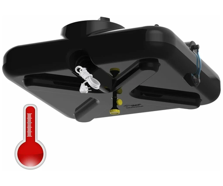 Бак для душа РОСА 200 л, с подогревом, лейкой и уровнеметром, черный, 1030х1030х350 мм Фотография_1