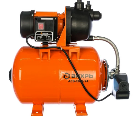 Станция насосная АСВ-1200/24 (1200 Вт, напор 40 м, 24 л, бак 70 л/мин) ВИХРЬ Фотография_3