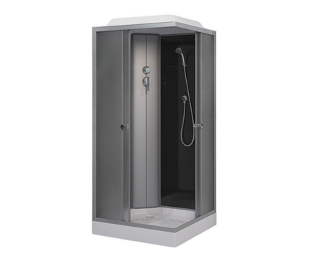 Душевая кабина EvaGold F901BS-Q квадрат 900x900x2280x4 мм, низкий поддон, матовый профиль, черное стекло Фотография_1