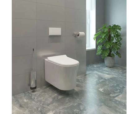 Унитаз подвесной безободковый K51 сиденье тонкое ДП, крепления EVA GOLD Фотография_4